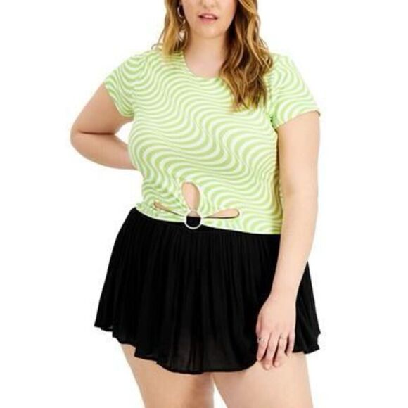 Just Polly Juniors' Puff-Sleeve Smocked Top - Picture 1 of 3